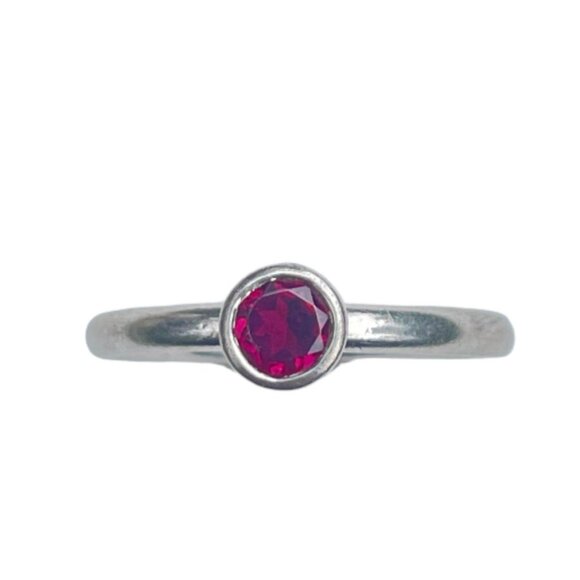 Vintage Rhodolite Garnet Sterling Silver Ring - Size 8.5 - Picture 1 of 4